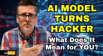 Tektoc host discusses an AI model that hacked a company on its own — the AI governance story covered in this video.