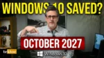 Tektoc host pointing to the updated Windows 10 end of support date, October 2027