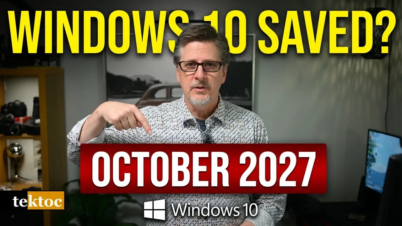 Tektoc host pointing to the updated Windows 10 end of support date, October 2027