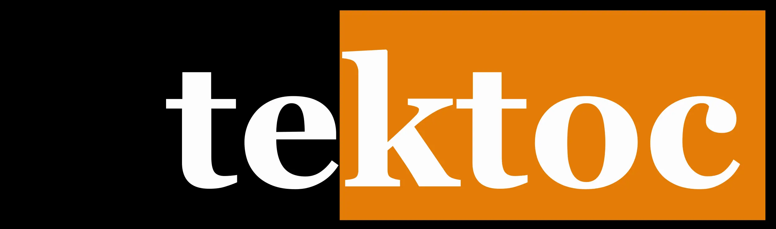 Logo for the website tektoc.net on a black background.